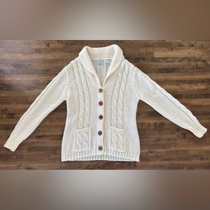 Vintage 70’s- Cozy Cream Cable Knit Cardigan